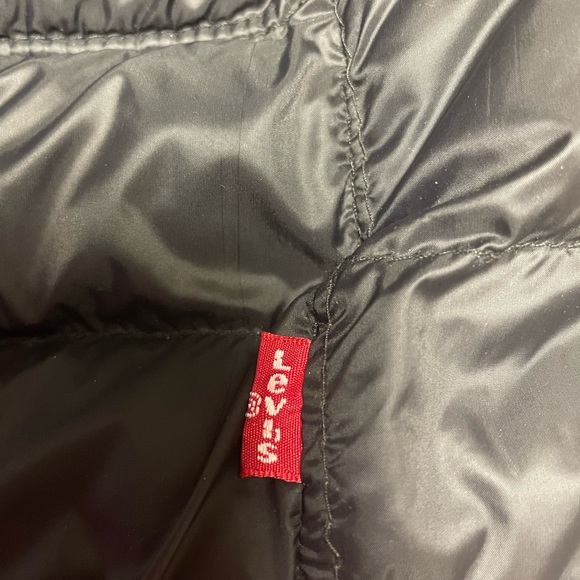 Levi’s Black Men’s Quilted  Puffer Jacket Red tab Logo Size XXL - Picture 14 of 16
